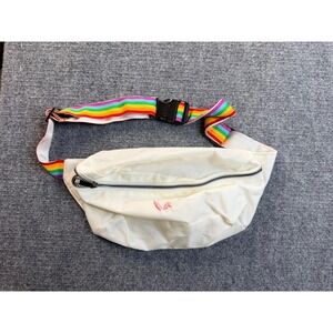 Pride Bunny White Waist Bag Rainbow Strap Festival Fanny Pack Streetwear